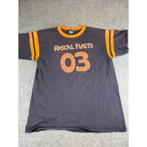 Vintage Y2K 2003 Rascal Flatts Band Concert Shirt Men XL Gray Orange Music Retro